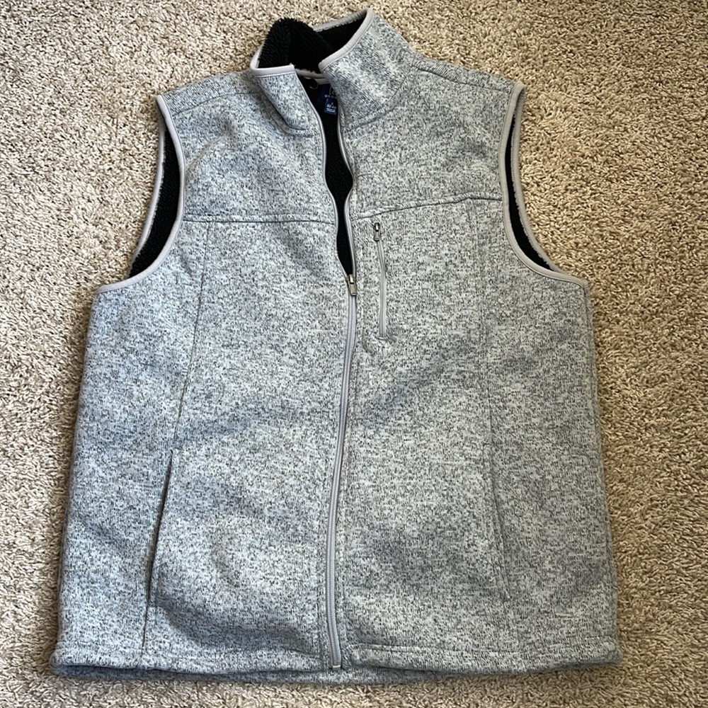 George Heathered Gray Fleece Lined Vest SZ L (42-44)